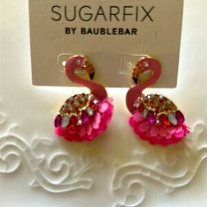 Sugarfix by BAUBLEBAR Pink Outside The Box Flamingo earrings pink gold N…